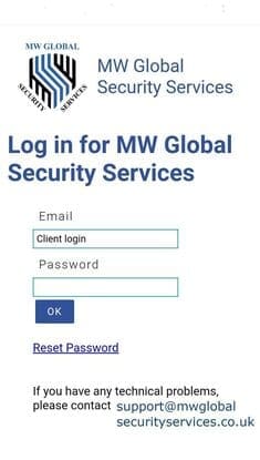 Guard monitoring App customer login
