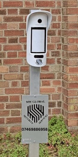 Temporary Security Solution provided by MW Global Security outdoor perimeter sensor.