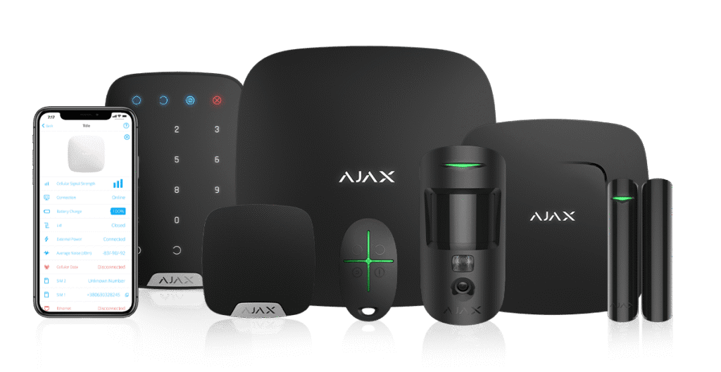 Ajax alarm system with mobile app and smart devices installed by registered alarm installer