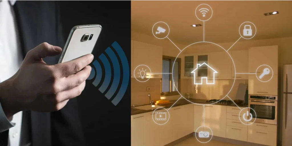 Certified alarm installer using smartphone to manage smart home security devices like CCTV, lights