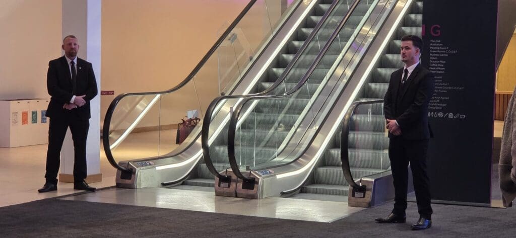 MW Global security officers providing front-of-house security at a corporate venue