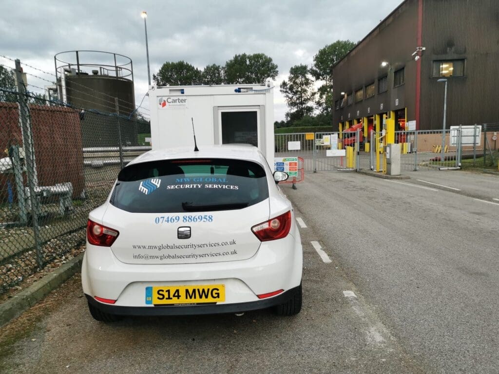 MW Global mobile patrol vehicle attending a controlled industrial site